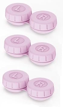 Vastsoon 3PCS Contact Lens Cleaner Accessories,Portable Contact Lens Case Replacement Pink