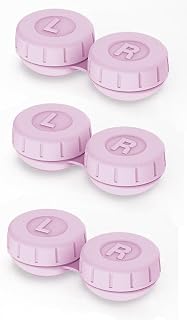 3PCS Contact Lens Cleaner Accessories,Portable Contact Lens Case Replacement (Pink)
