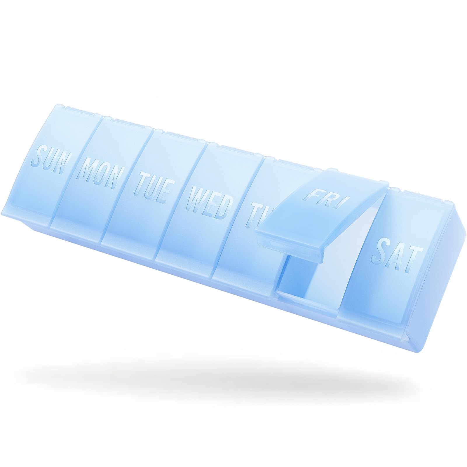 Barhon Large Weekly Pill Organizer, Big Vitamin Organizer Case for 7 Day, Travel Medicine Pill Box to Hold Various Supplements and Fish Oil, Sky Blue