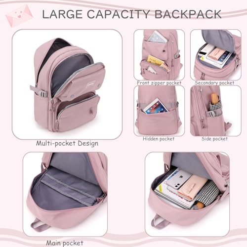 Sopnorm Kids Casual Backpack Solid Color Girls Elementary And Middle School Bag Teenage Travel Bag Waterproof Book Bag thumb #2