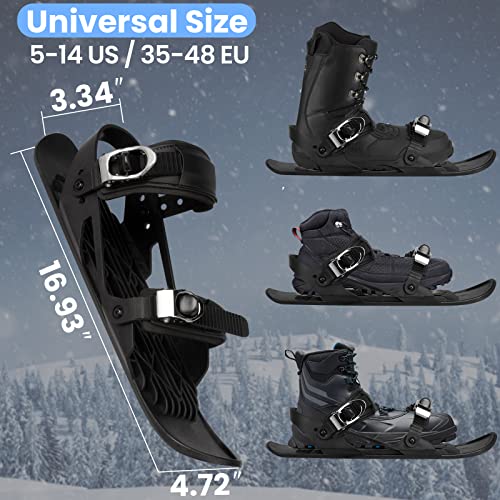 UPBUD Upgrade Adjustable Short Mini Ski Skates, Winter Snowskates Outdoor Ski Shoes for Winter Sport Skiing Equipment - Thumbnail 5