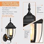 Lampe murale extérieure en aluminium imperméable Lampes murales extérieures E26 Extérieur avec des luminaires en verre transparent Extérieur Porch Lights extérieur Lampe murale Porche Lights pour garage (1 Boîte)