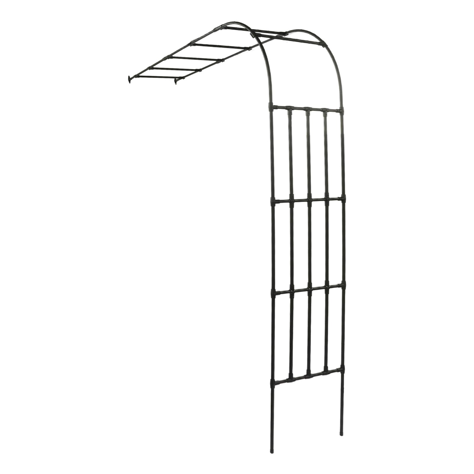 Traliccio semiarco per rose, arco da giardino in acciaio, montaggio a parete, supporto per piante, per rose rampicanti e supporto per piante, 240 x 50 x 260 cm