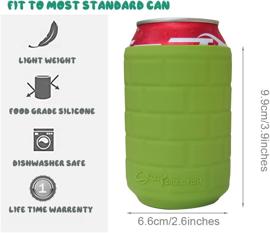 Miniatura 2 de Paquete de 2 fundas aislantes de silicona suave para latas de sodabebidascerveza, cubiertas aislantes de frío estándar de 12 onzas, fundas de soda,