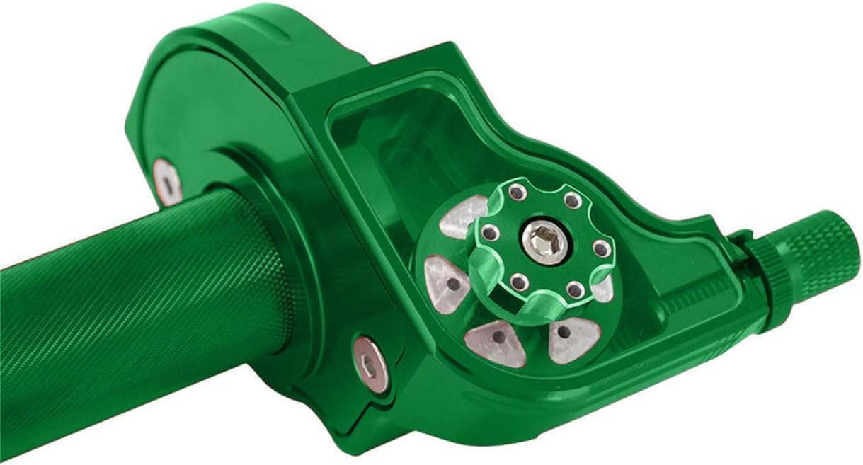 JFG RACING Motorcycle Throttle Assembly,7/8" 22mm Twist Throttle Grips With Rotating Shaft Throttle Cable CNC Universal For CRF50 KLX SSR TTR 110 125 150 200 250cc Dirt Pit Bike ATV Mini Bike Green