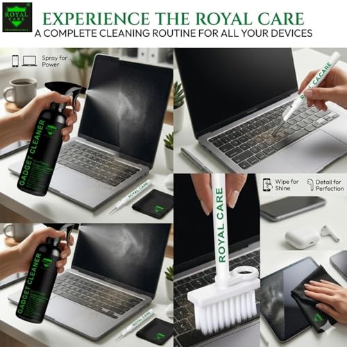 Image of Screen Cleaning Kit 300 ml for Laptop, Mobile, TV & Camera Lens | Anti-Static Non-Alcohol Spray + Microfiber Cloth + Multi-Purpose Brush | Safe for LED, LCD, OLED Screens & PCs