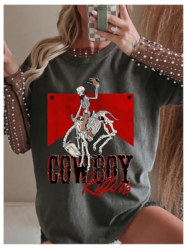 SOLY HUX Women's Summer Vintage Graphic Tees Short Sleeve Oversized T Shirt Western Rodeo Country Concert Tops3