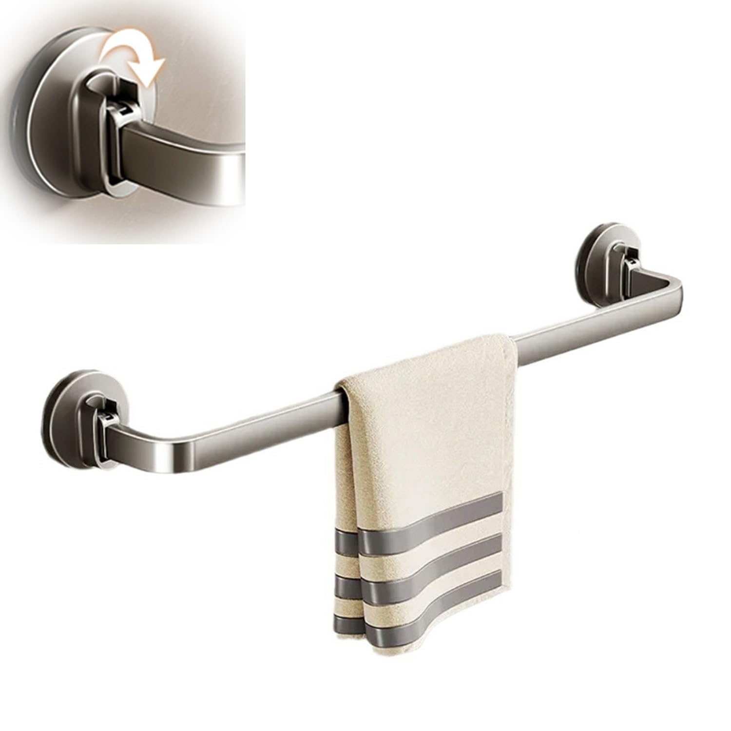 LMYSXAOZ Suction Cup Towel Bar For Bathroom 30cm 40cm 50cm 60cm 70cm Rack Wall Mounted Kitchen Holder Glass Shower Door(60cm/23.6in)