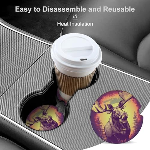 Posavasos para portavasos de carro, madera universal 2 pack miniatura 4