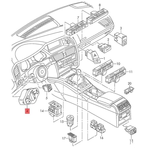 Interruptor de luces premium para Audi S5 Coupe y A4 Allroad Quattro 3