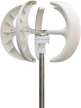 Wind Power Turbine Generator Vertical Wind Turbine Generator 2kw Windmill 12v 24v 48v Low Noise Wind Speed Start With MPPT Charge Controller For Home Use  Color White , Size TURBINE ONLY_24V