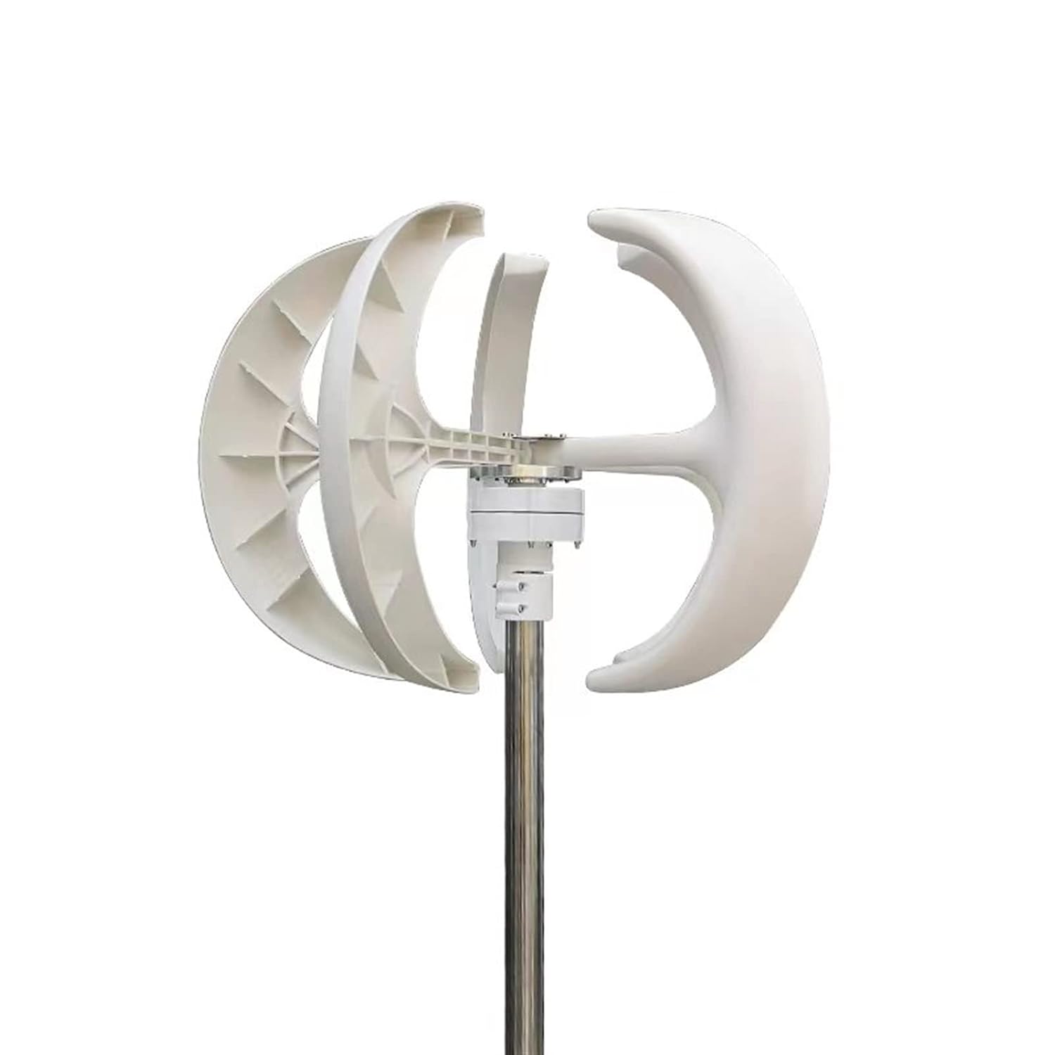 Wind Turbine, Vertical Wind Turbine Generator 2kw Windmill 12v 24v 48v Low Noise Wind Speed Start With MPPT Charge Controller For Home UseBianco,Turbine Only,Onecolor