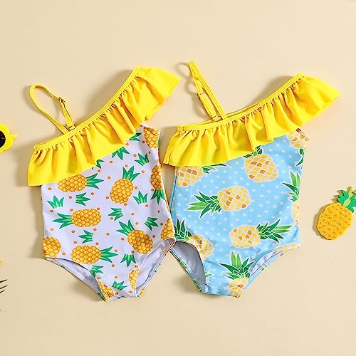 Toddler Girls Swimsuits Bathing Suit One Shoulder Ruffle Swimsuit Baby One Piece Cute Pineapple Swimwear Swimming4