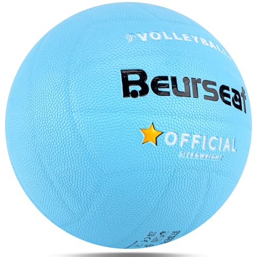 Beurseaf Pelota Voleibol, Balon Voley Playa Tamaño 5 para Interior y Exterior (Azul Cielo-1)