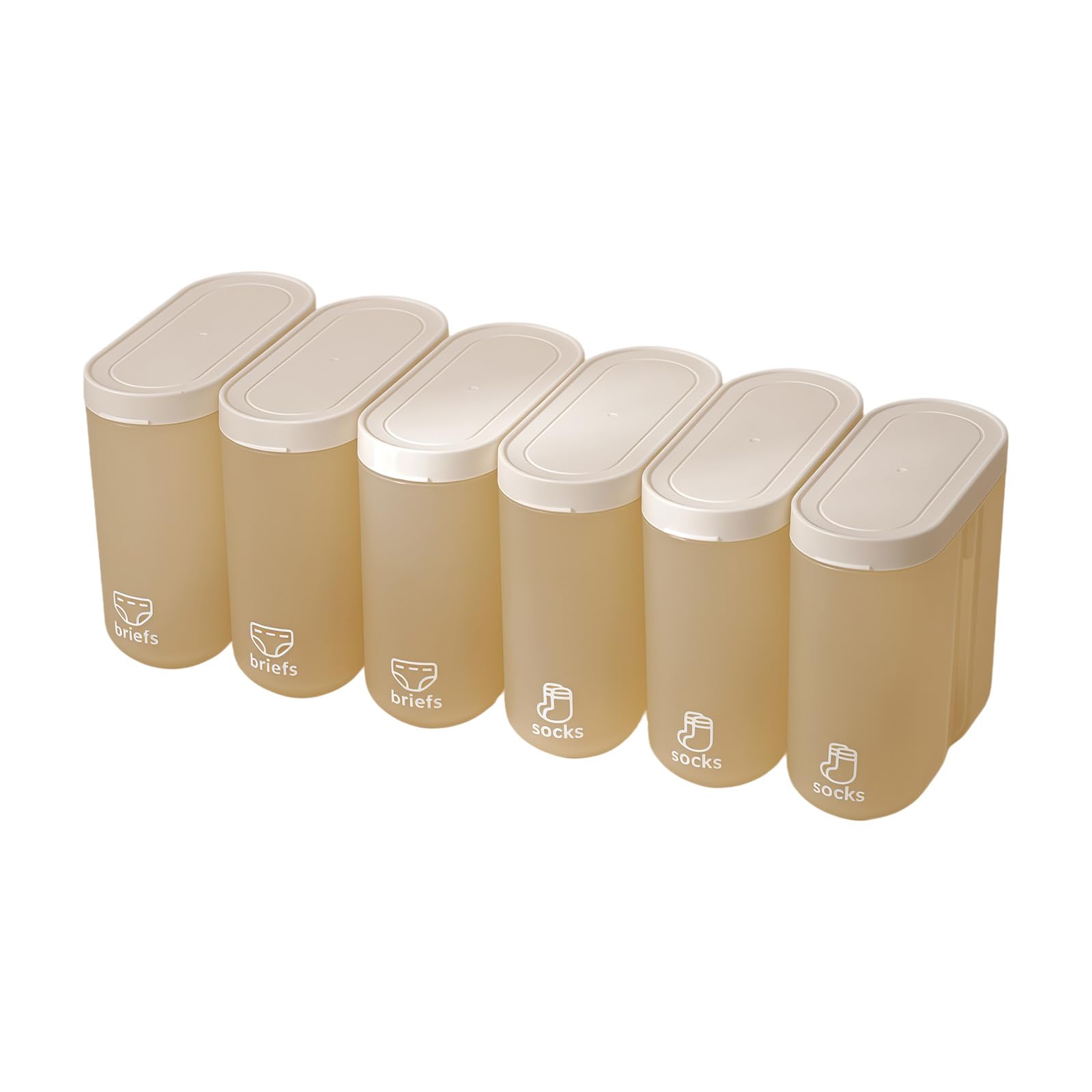 JSGHGDF Of 6 Portable Sealed Underwear Socks Storage Boxes for Travel Organizing Dustproof Clothing Organizers Presentation Substance Clothing Storage Case