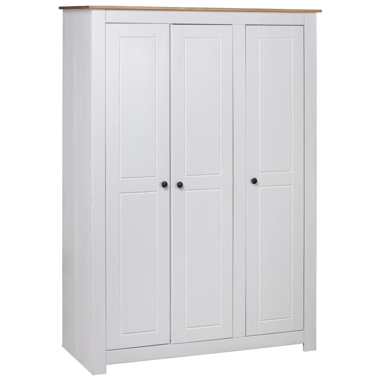 Kleiderschrank 3-Türig Weiß 118×50×171,5 cm KinderkleiderschräNke Wardrobe Bedroom Schrank Schlafzimmer Kleiderschrank Kinderzimmer Kiefer Panama Serie