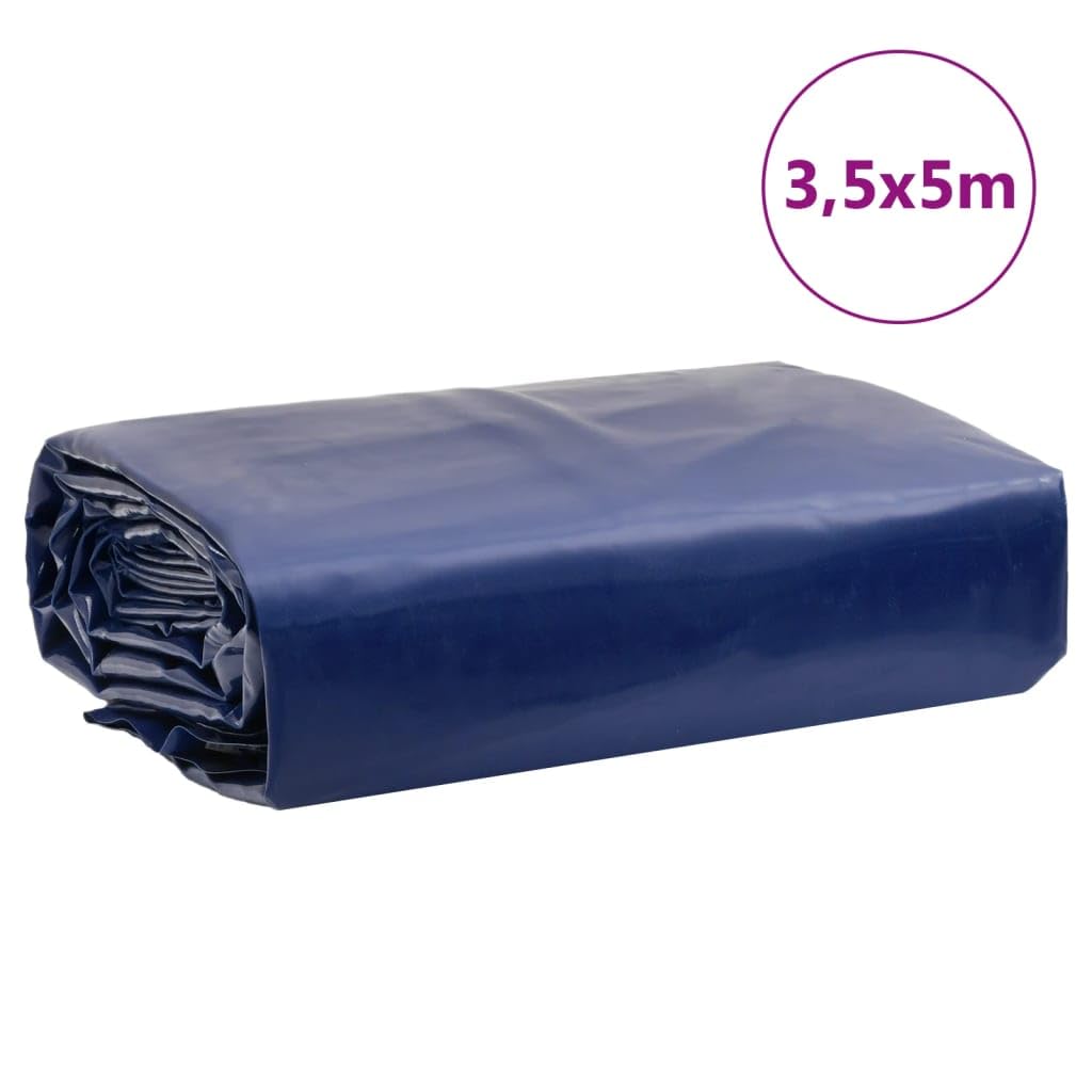Telone di copertura, 3,5 x 5 m, in tela con rivestimento in PVC, 650 g/m², antistrappo, impermeabile, resistente ai raggi UV, versatile, telone protettivo per mobili da giardino, auto