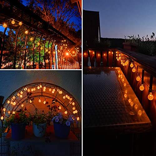 Orange 2-Pack 100 Led 64Ft Globe Solar Halloween Lights, Outdoor Waterproof Solar String Lights With 8 Lighting Modes, Solar Outdoor Halloween Decorations For Tree Garden Patio Party Decor (Orange) #TOP3