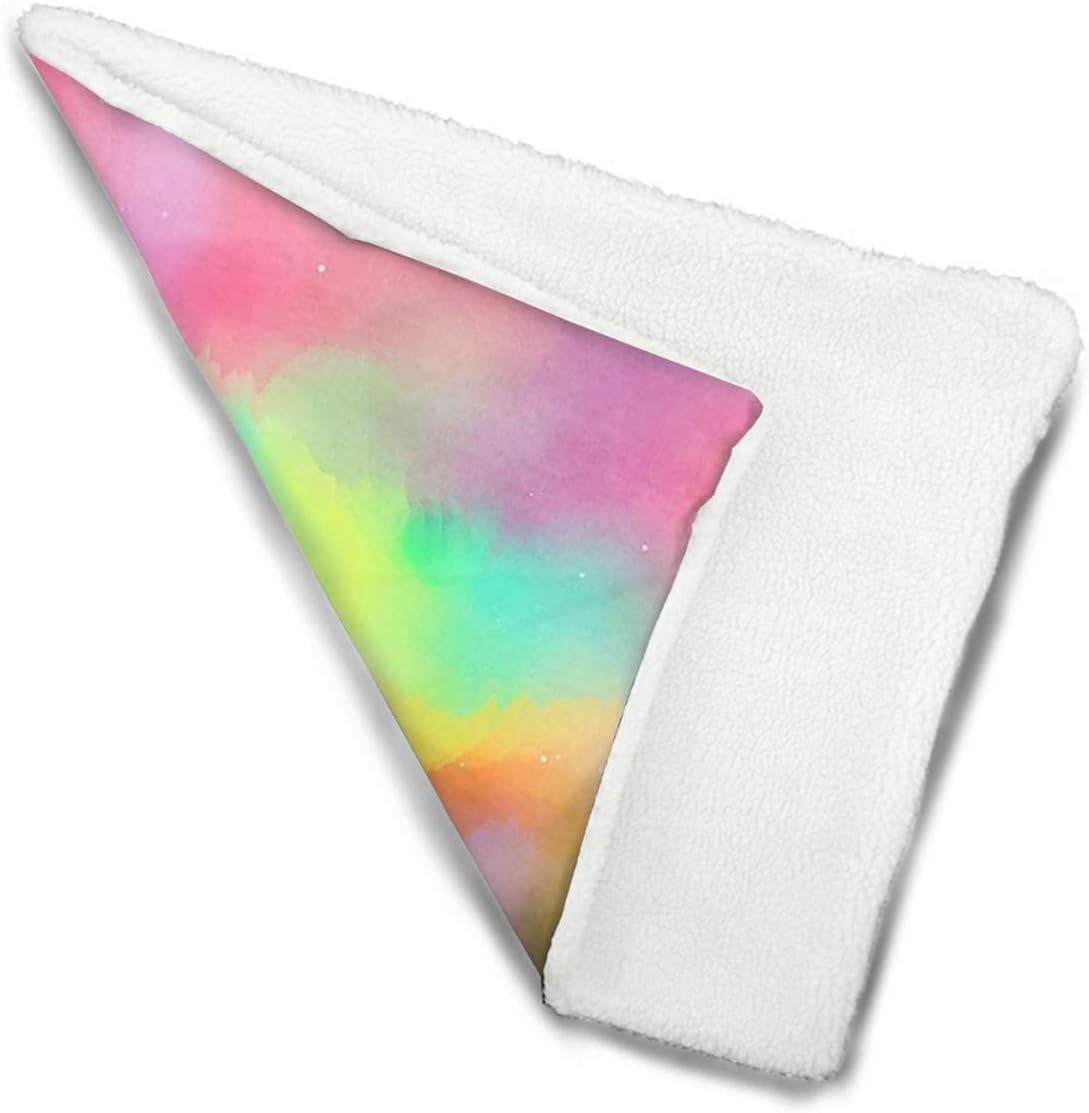 review Yellow Red Thermal Pet Mat Bed Liner Watercolor Galaxy Design in Rainbow Colors Soft Plush Autumn Winter Thermal Pet Bed Snooze Sleeping for Kittens Puppies Rabbits Abstract 22