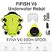Produktbild Fifish Drohne U-Boot Underwasser Kamera V6 QYSEA Weitwinkel 162 6 Bewegungsrichtungen 4K UHD 12 Mp Kable 100 m Tiefe 64GB Video Fotoaufnahme Angeln Unterwasserwelt 843833