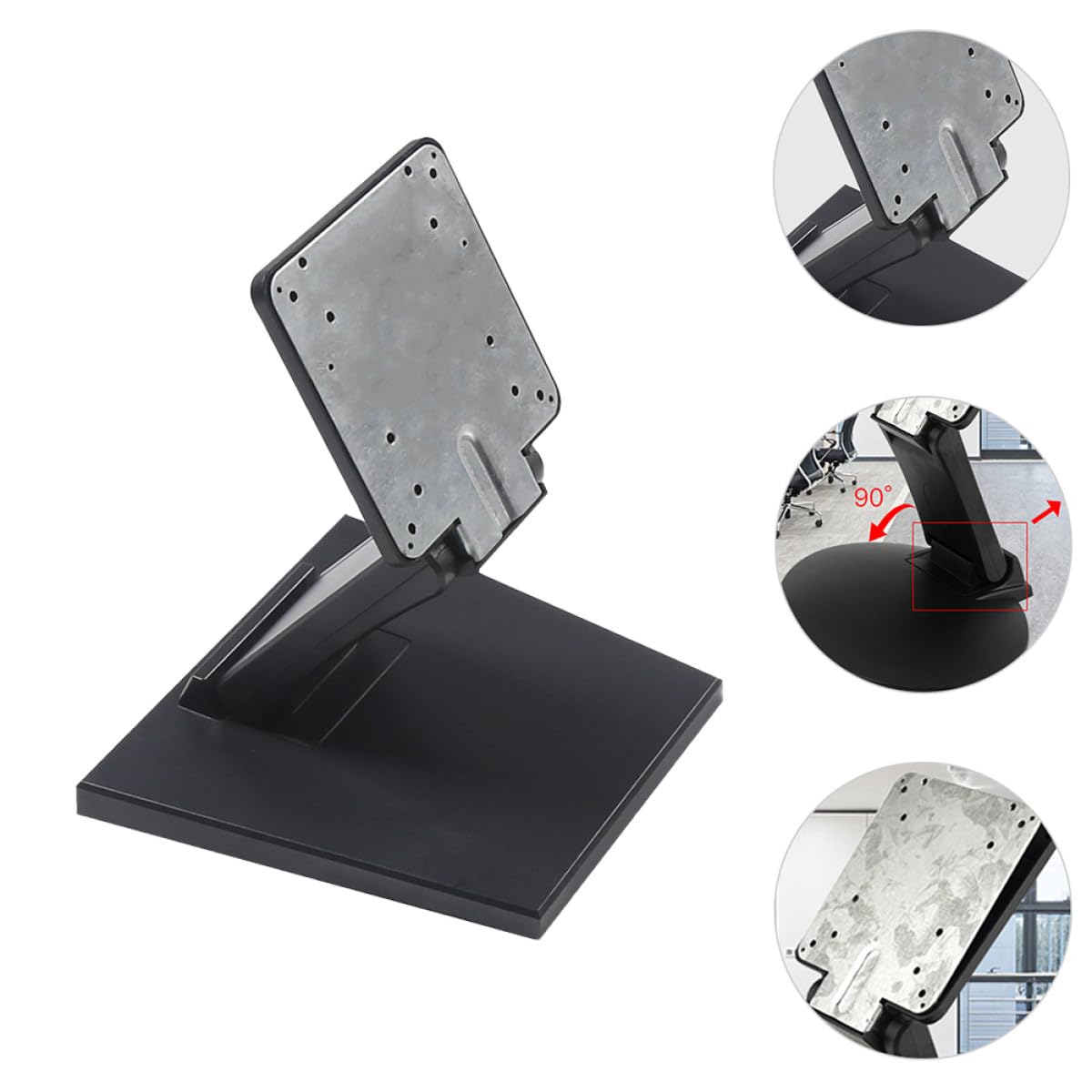 Monitor Ordinato e Supporto Schermi Tavolo da Ferro Nero a Design 14 27 Pollici Base Stabile per Computer e Casa