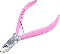 Vista 1 de 4" profesional de la cutícula de los alicates de uñas de acrílico con la manija rosa