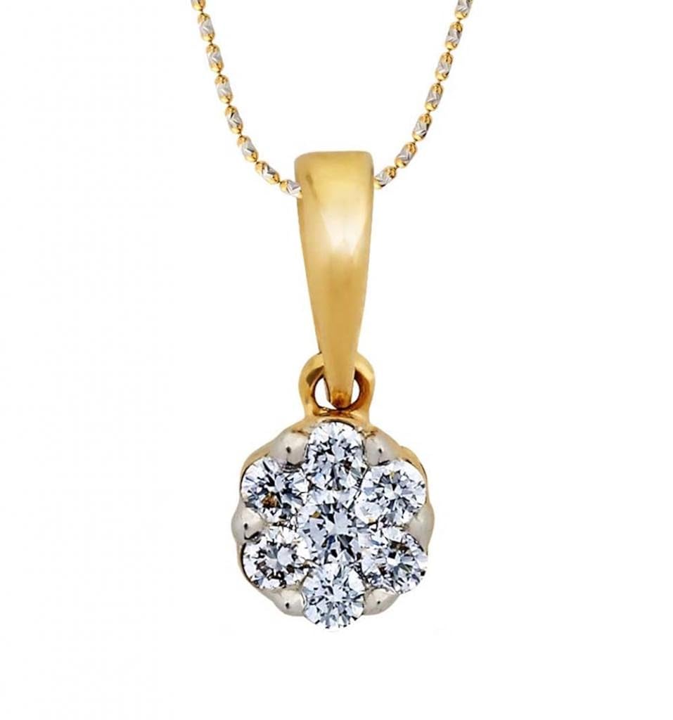 Kiara Women's Silver Oval Shape American Diamond Pendant KIP0031 Amazon.in Fashion