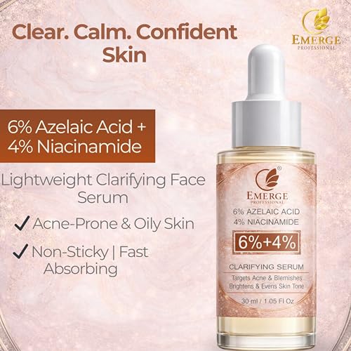 Image of 6% Azelaic Acid + 4% Niacinamide Clarifying Face Serum for Acne & Blemish Control, Brightening & Even Skin Tone - 30 ml