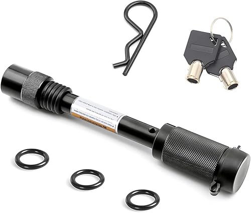 Bloqueo de pasador receptor de enganche de remolque, 58 pulgadas de diámetro de acero resistente con 8 juntas tóricas de goma, receptor de 2