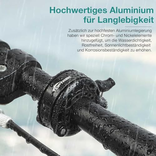 toptrek Fahrradklingel Mountainbike, Innovative Aluminiumlegierung Klingel Fahrrad, 2024 Aufrüstung 110dB Fahrrad Klingel Laut… – Ansicht 4