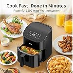 TOKIT Kitchen Air Fryer Countertop 10-in-1 with 4.8 QT Capacity Airfryer 95% Less Oil, 100+ Recipes, 1500W Max 400℉,Roast, Reheat, Dehydrate, Bake, Broil & More, Nonstick Basket Dishwasher-Safe, Gift - Image 4