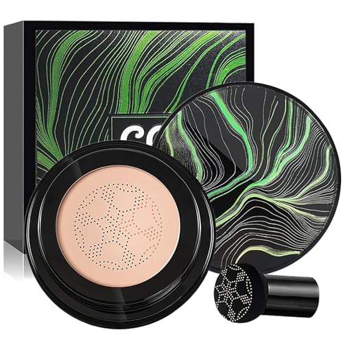 Moisturizing Mushroom Air Cushion CC Cream with Concealing Effect, Long-Lasting BB Base Makeup, Includes Sponge for Easy Application