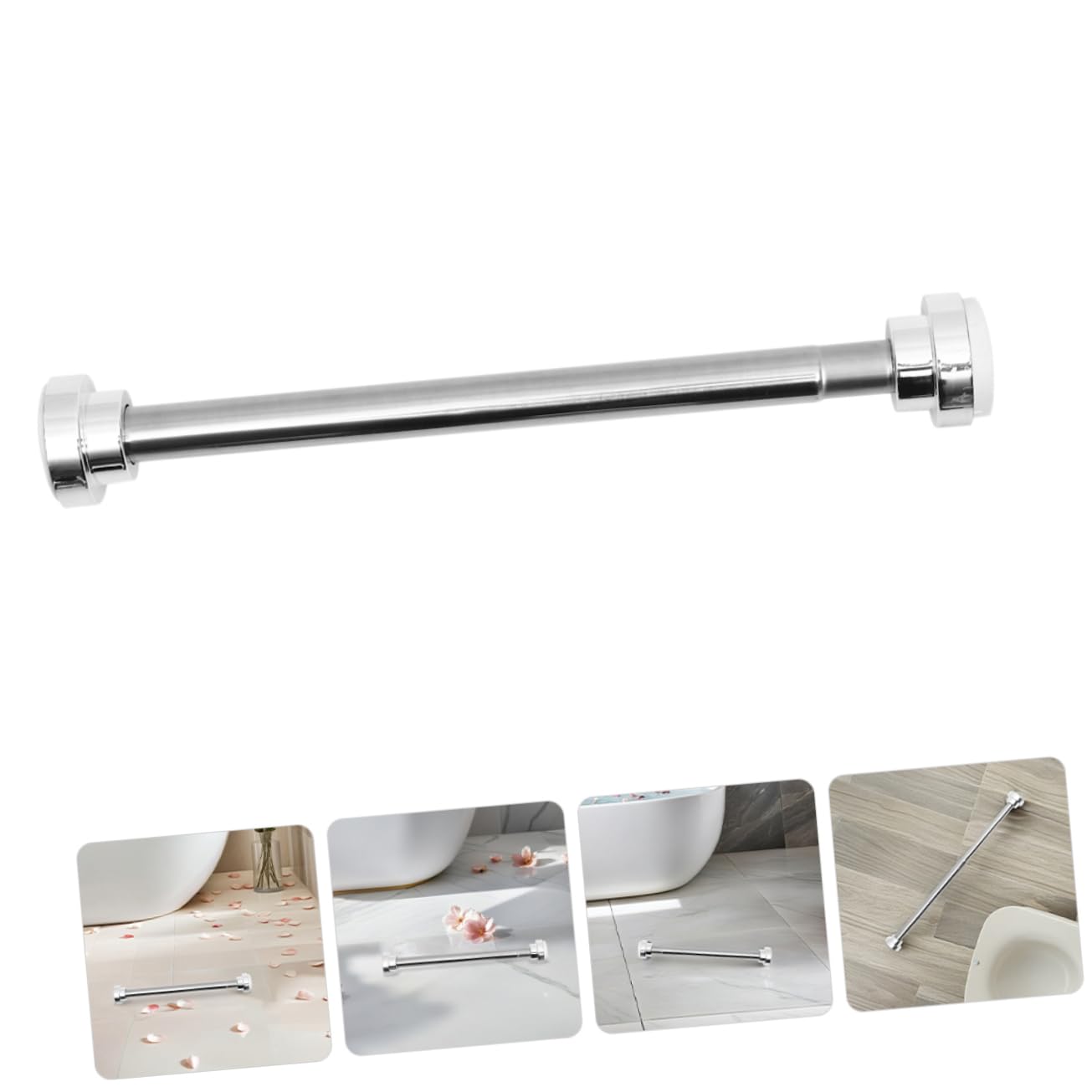 UKCOCO 2piezas Barra de Cortina Telescópica de Acero Inoxidable Extensible para Baño o Armario Incluye Unidades Fácil Instalación sin Taladrar para Cortinas de Ducha o Ventanas