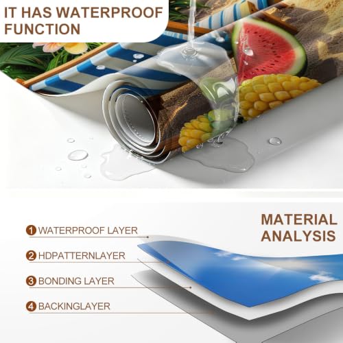 Image of Tropical Beach Door Sticker, Peel & Stick Door Cover, 30.3x78.7in