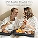 2 Pack Breakfast in Bed Tray for Eating, 16.92 x 12.6 Inch Bed Table Tray with Folding Legs & Handles, Bamboo Food Lap Trays Fits for Adult Kids Eating/TV/Surgery Recovery by Easoger. Set of 2
