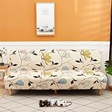 PROTECTION ANTI-GLISSE TOTALE : Tissu doux et extensible, ajustement sûr grâce à des bandes élastiques sur le bas, qui maintiennent la housse en place sans glisser. Protection complète à 360 degrés pour votre canapé-lit. Couvre le canapé sans bras de l'arrière à l'avant du siège, facile à installer.