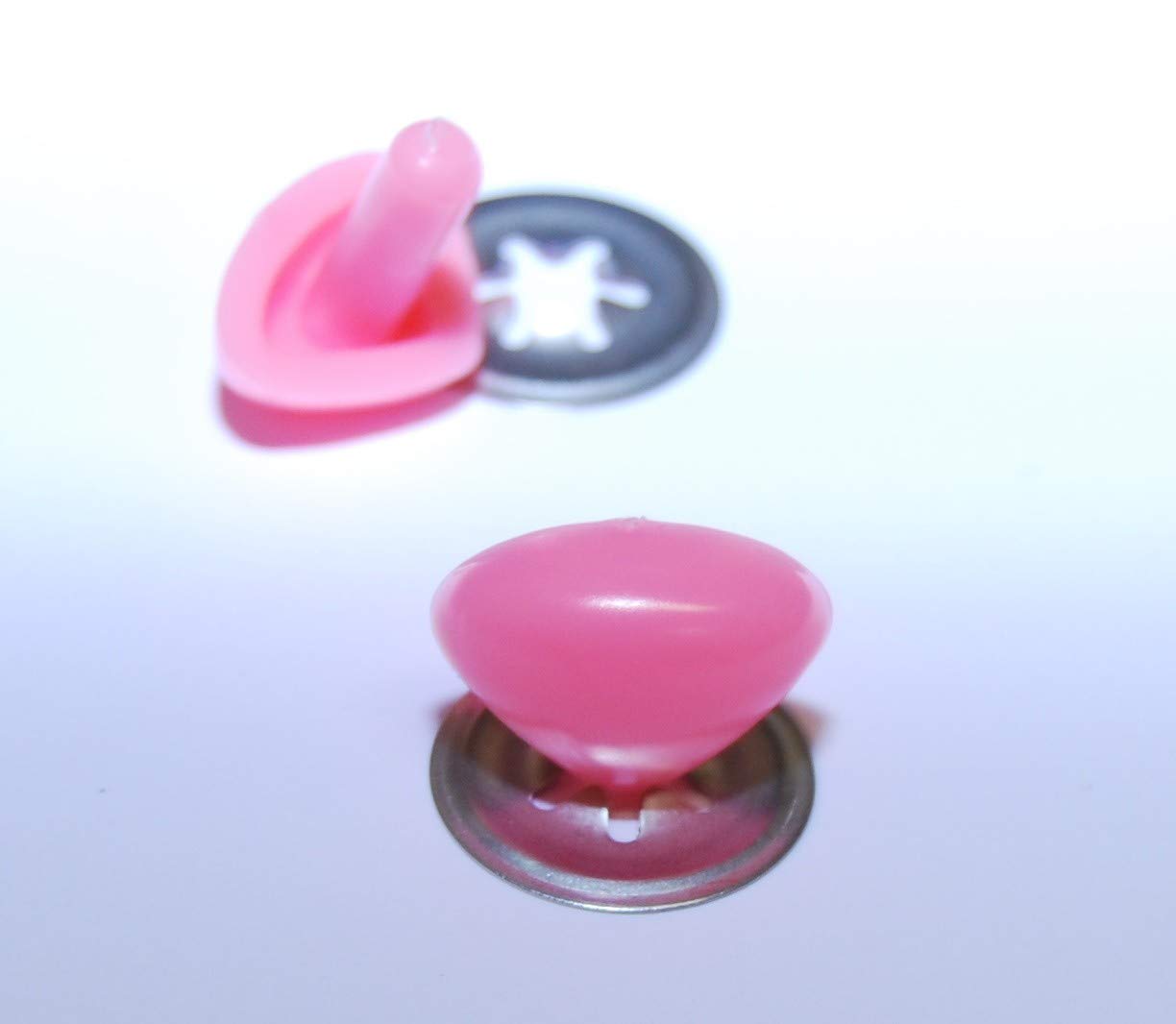 celloexpress Pink Cat/Triangle Nose 18mm x 13mm Metal Backs - Teddy Bear & Soft Toy Making Detailed Noses - Pack of 2