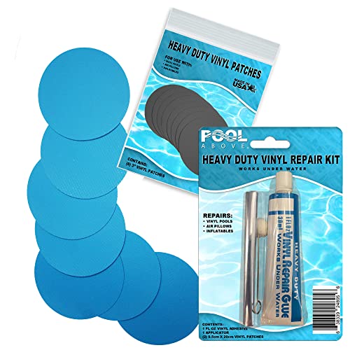Pool Above Heavy Duty Vinyl Repair Kit | Vinyl glue | Bright Blue Vinyl Patches