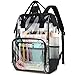 Yusudan Heavy Duty Clear Backpack for Men Women, School Bag Bookbag PVC Plastic Transparent Backpacks for Boys Girls (Black)