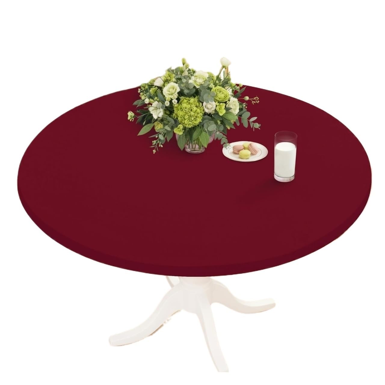 Gentryroo Round Tablecloth - Stain Resistant Elastic Fitted Table Cover