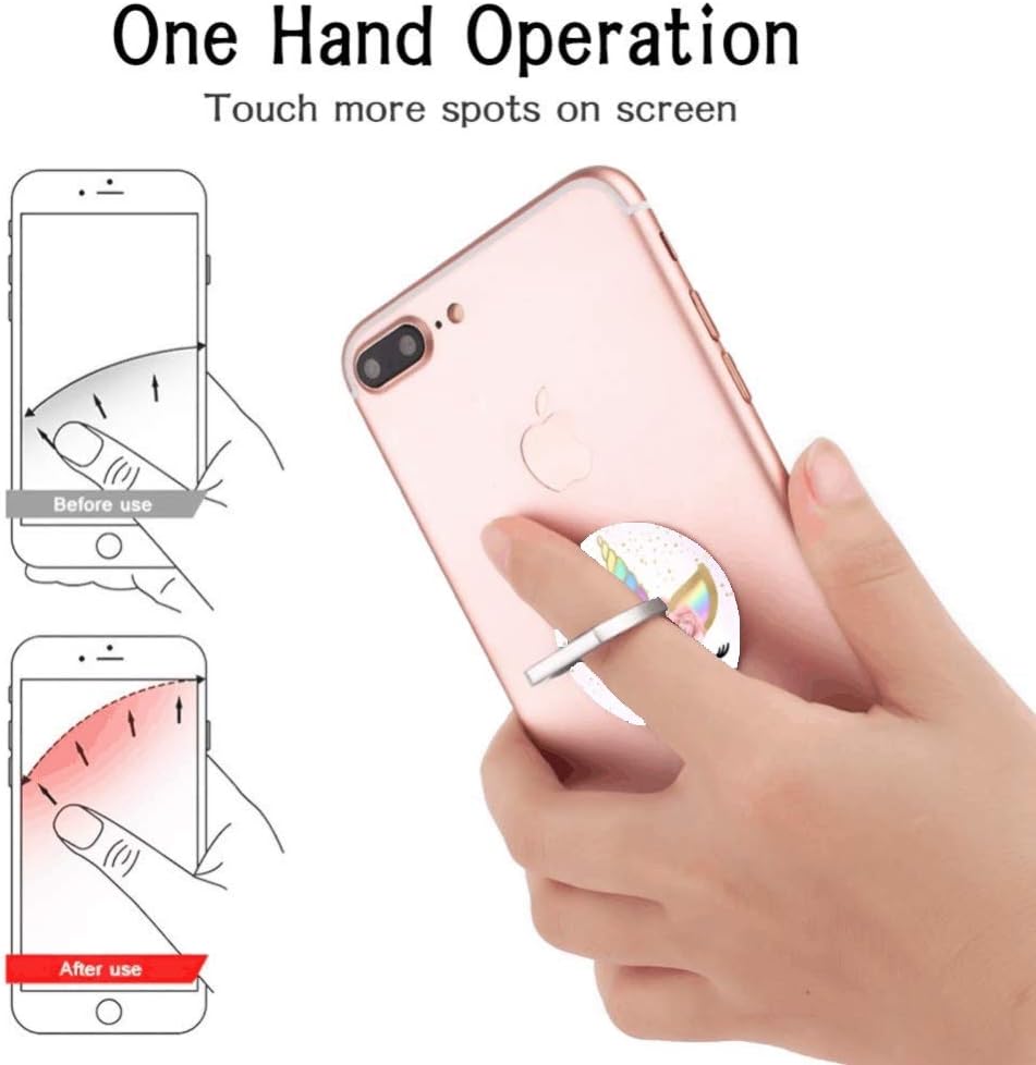 Zopicch (3 Pack) Mobile Phone Ring Holder Finger Grip,Pink Rose Gold Flower Unicorn Cell Phone Stand Collapsible Kickstand Compatible with All Smartphone