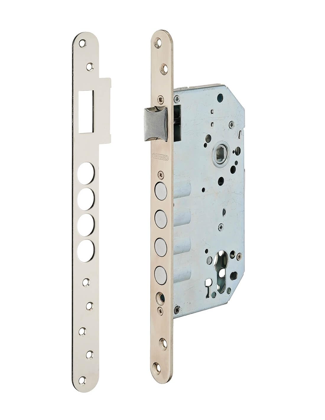 Serrure à encastrer cylindre européen axe 60x85mm Thirard chromé
