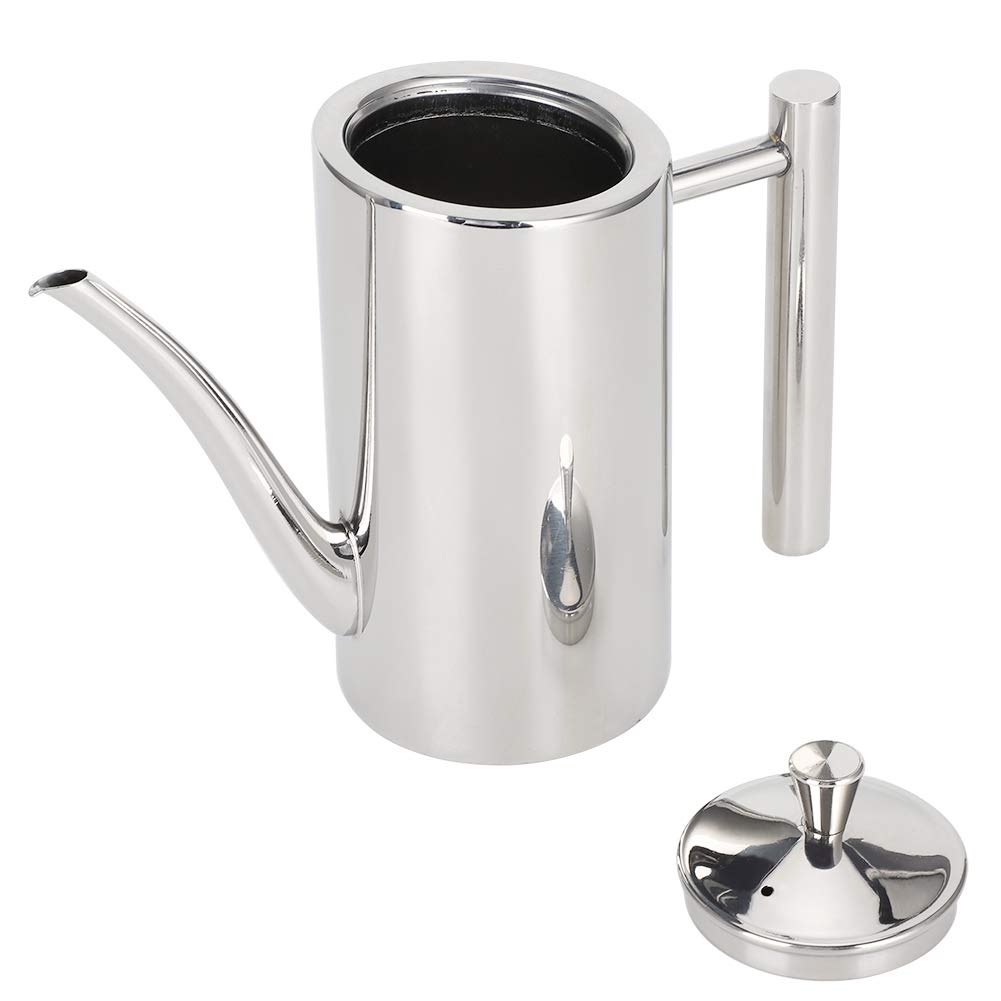 Oliven Essig Ölspender Edelstahl Ölkännchen Ölbehälter Ölflasche Ölaufbewahrung Zutatenspender Tropfsicherer Küchen Spender Topf, Vorratsbehälter mit Deckel, für Küche, Kochen, Restaurant(500ml)