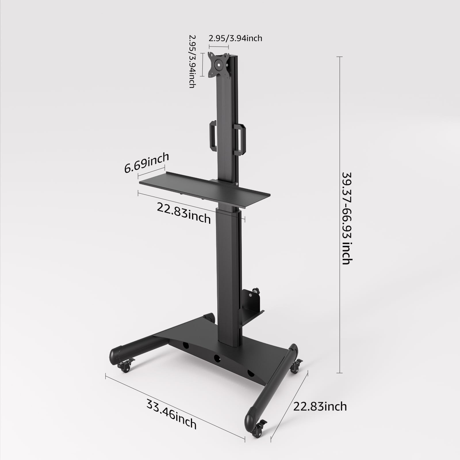 BEWISER Monitor Rollwagen für 15-32 Zoll Monitor Halterung Mobiles Trolley, Mobiler Computer Wagen, Computertisch Trolley für Zahnklinik, Krankenpflege,PC Workstation