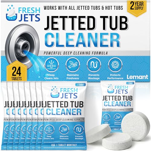 Lemant Jetted Tub Cleaner Bathtub Tablets (24 pack) | Compatible with Whirlpool & Spa Bath System,...