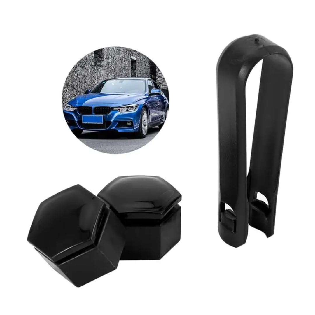 Lug Nut Covers for Most Car, 19mm 20 Pcs Car Wheel Nut Caps Auto Hub Screw Cover(Silver)