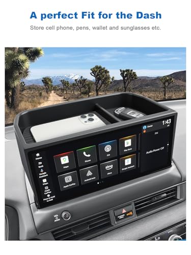 Image of CDEFG Dashboard Storage Tray for 2026 Honda Pilot 12.3 inch Screen | for 2026 Honda Pilot (Sport /EX-L /TrailSport /Touring /Elite /Black Edition) Accessories Behind-Screen Dash Organizer Storage Box