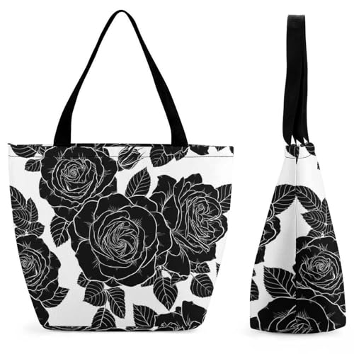Sac de shopping voyage roses noires : finis les sacs trop étroits