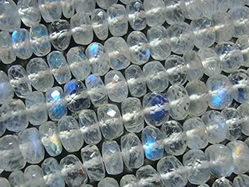 Perles en pierre de lune arc-en-ciel facettées 3.5mm-4.5mm fil de 8 pouces pour bijoux DIY