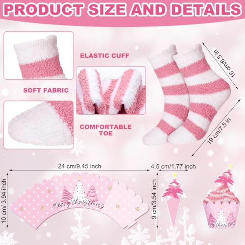 Image of Suhine Christmas Cupcake Fuzzy Socks Women